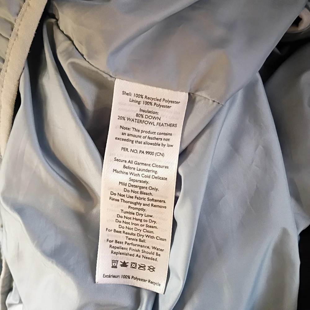 Eddie Bauer 650 Down Microlight Vest Women's Size XL Powder Blue Packable